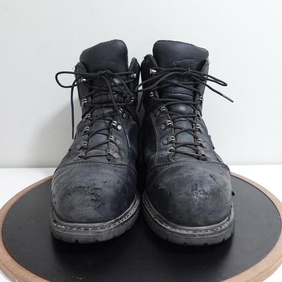 Red Wing Boots Mens Size 11.5 Black‎ Leather Work Steel Toe Vibram Sole EH ASTM - Picture 3 of 10